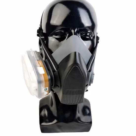Masque respiratoire à double cartouche chimique de poussière de gaz de sécurité d'EPI de vente chaude