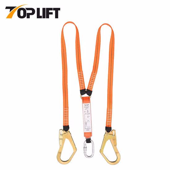 Lanière double de sécurité avec amortisseur d'escalade